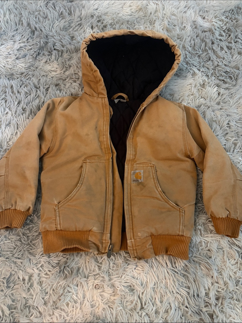 Carhartt Kids Brown Hooded Work Jacket